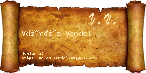 Vörös Vendel névjegykártya